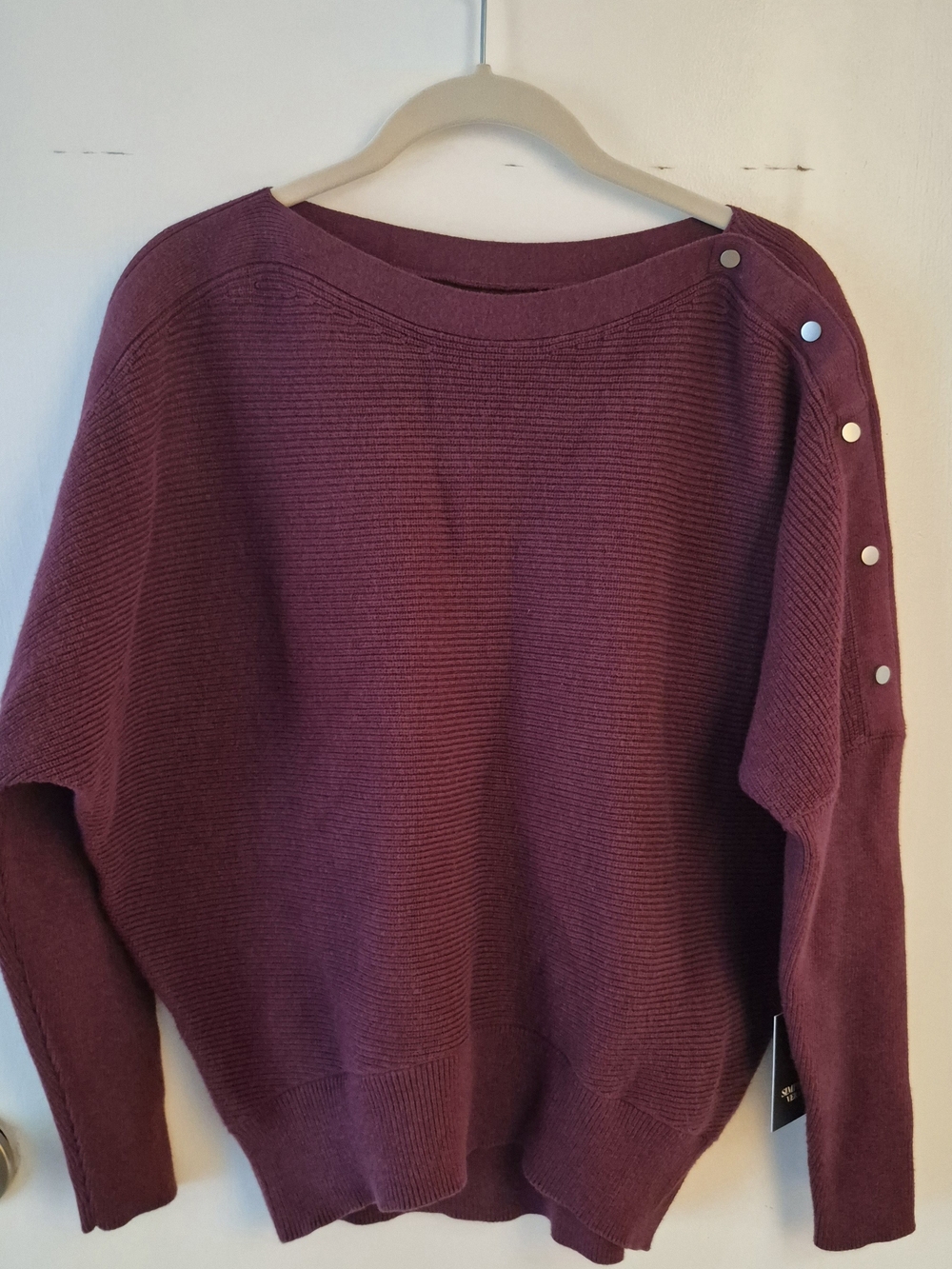 Simply Vera Vera Wang Off-Shoulder Batwing Sweater In Burgundy
